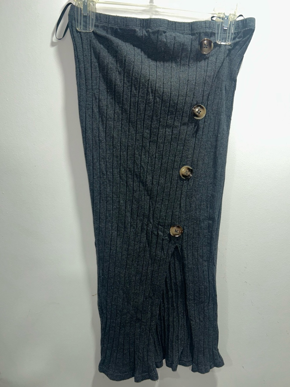 Charcoal Ribbed Skirt